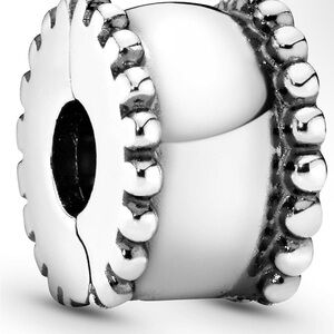 Authentic Pandora Sterling Silver Beveled Clip PAIR